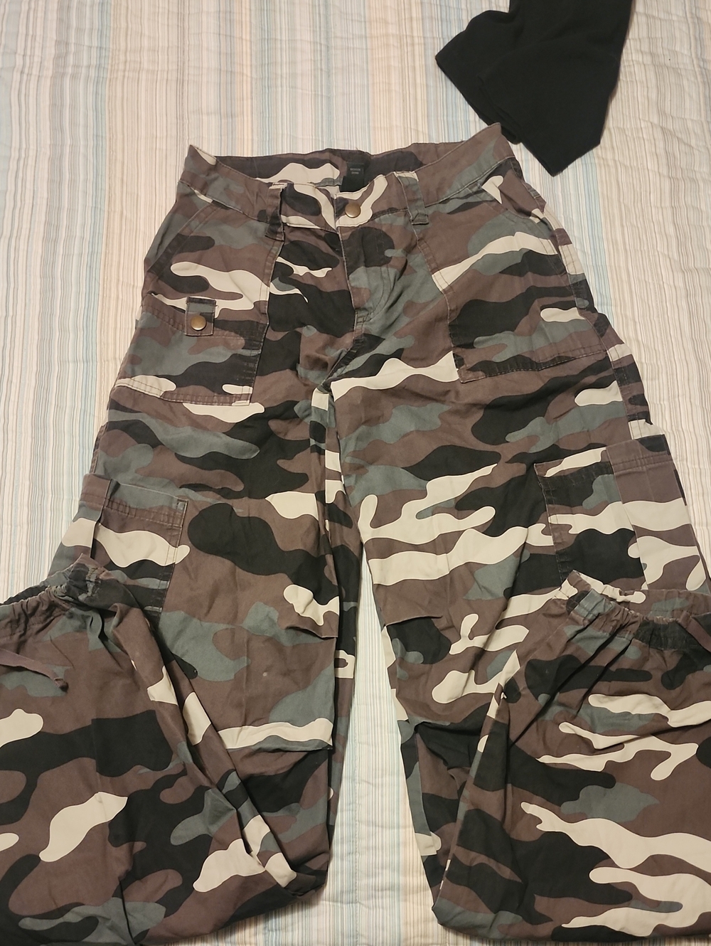wild fable Camo Wide-Leg Cargo Pants in Green, Brown, Black